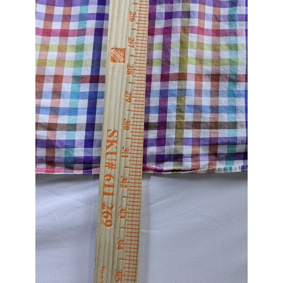 St. Croix Multicolored Rainbow Plaid Button-Down Long Sleeve Shirt Mens XL - Picture 4 of 10